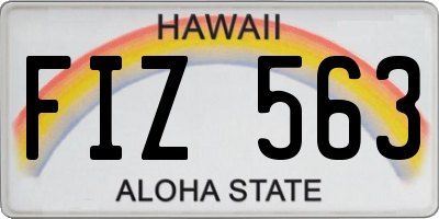 HI license plate FIZ563
