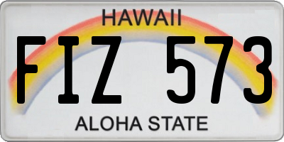 HI license plate FIZ573
