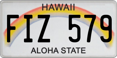HI license plate FIZ579