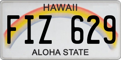 HI license plate FIZ629