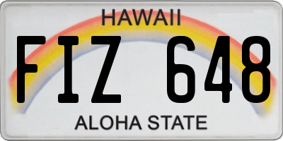 HI license plate FIZ648