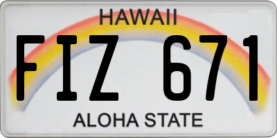 HI license plate FIZ671