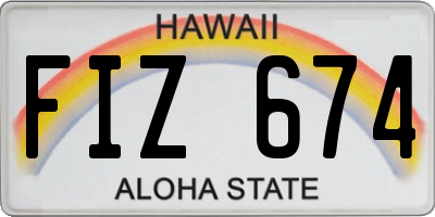 HI license plate FIZ674