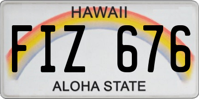 HI license plate FIZ676