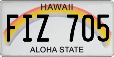 HI license plate FIZ705