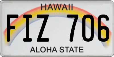 HI license plate FIZ706