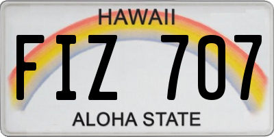 HI license plate FIZ707