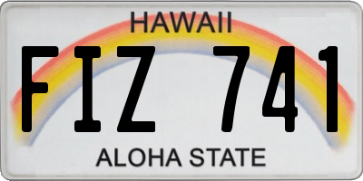 HI license plate FIZ741