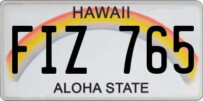 HI license plate FIZ765