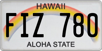 HI license plate FIZ780