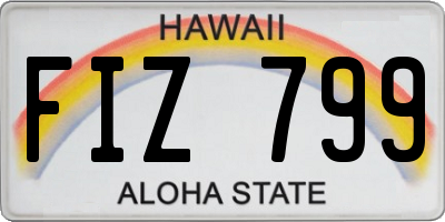 HI license plate FIZ799
