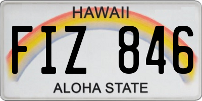 HI license plate FIZ846