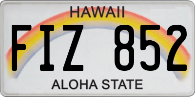 HI license plate FIZ852