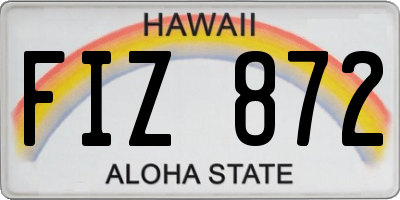 HI license plate FIZ872