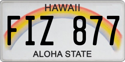 HI license plate FIZ877