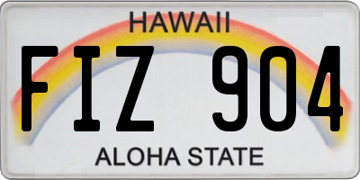 HI license plate FIZ904