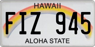 HI license plate FIZ945