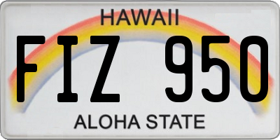 HI license plate FIZ950