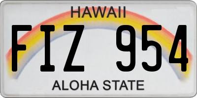 HI license plate FIZ954