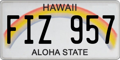 HI license plate FIZ957
