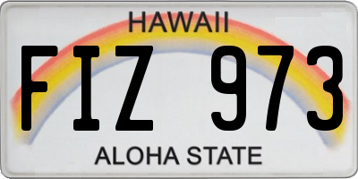 HI license plate FIZ973