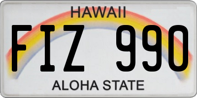 HI license plate FIZ990