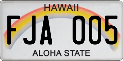 HI license plate FJA005