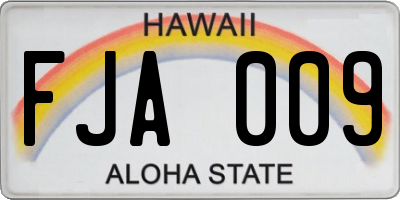 HI license plate FJA009