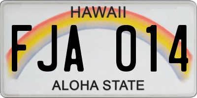 HI license plate FJA014