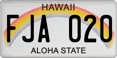 HI license plate FJA020