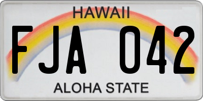 HI license plate FJA042