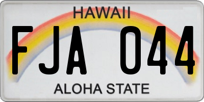 HI license plate FJA044