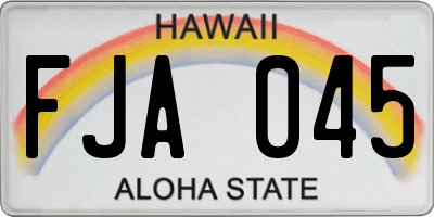HI license plate FJA045