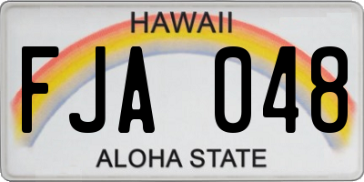 HI license plate FJA048