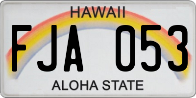 HI license plate FJA053