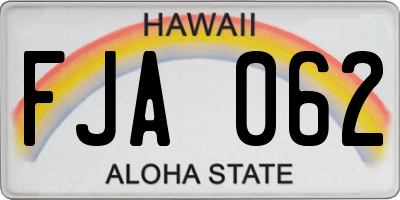 HI license plate FJA062