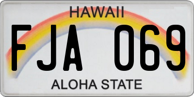 HI license plate FJA069