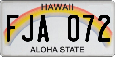 HI license plate FJA072
