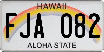 HI license plate FJA082