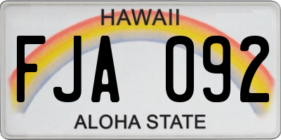 HI license plate FJA092