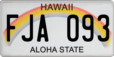 HI license plate FJA093