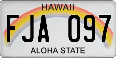 HI license plate FJA097