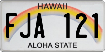 HI license plate FJA121