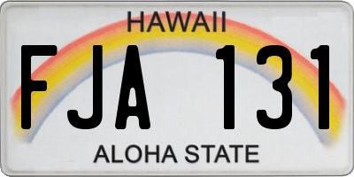 HI license plate FJA131