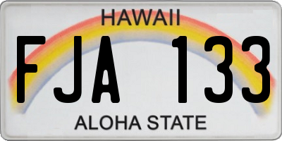 HI license plate FJA133
