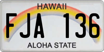 HI license plate FJA136