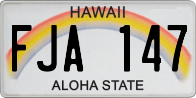 HI license plate FJA147