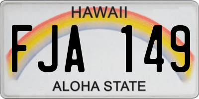HI license plate FJA149