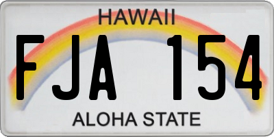HI license plate FJA154