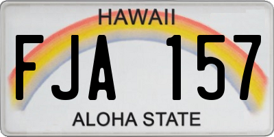 HI license plate FJA157